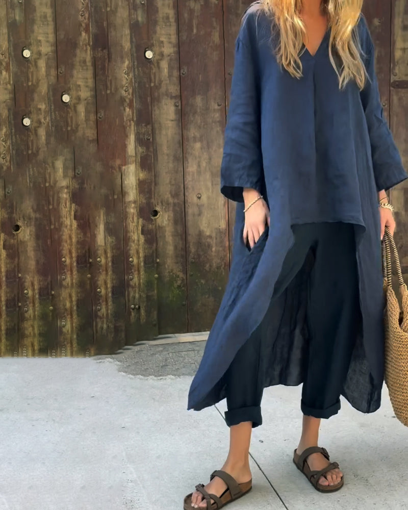 Elegant Navy Two-Piece Set for Effortless Style