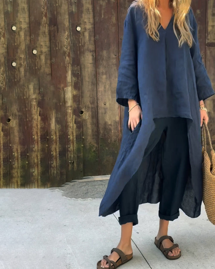 Elegant Navy Two-Piece Set for Effortless Style