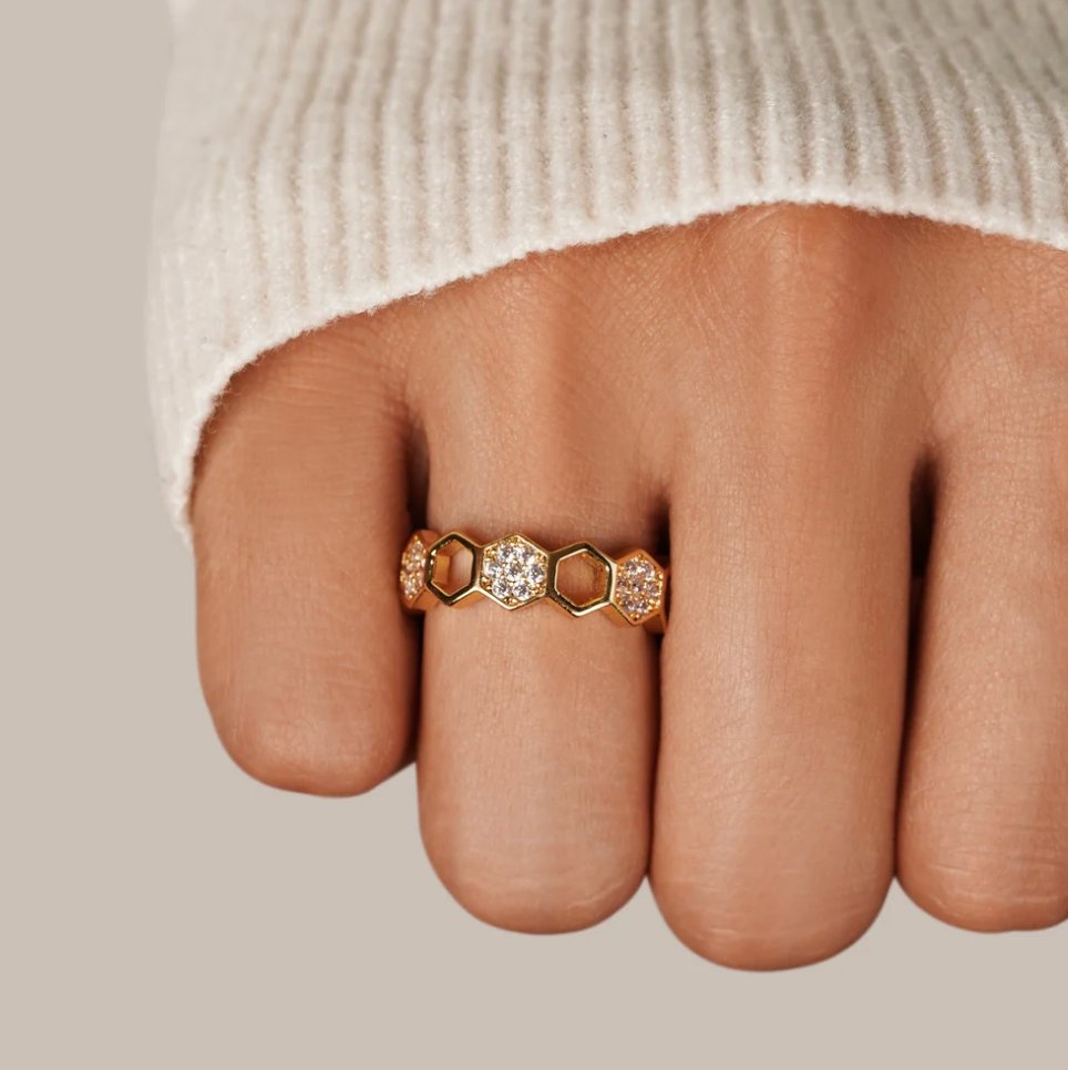 NOLA – GOLD & CRYSTAL RING